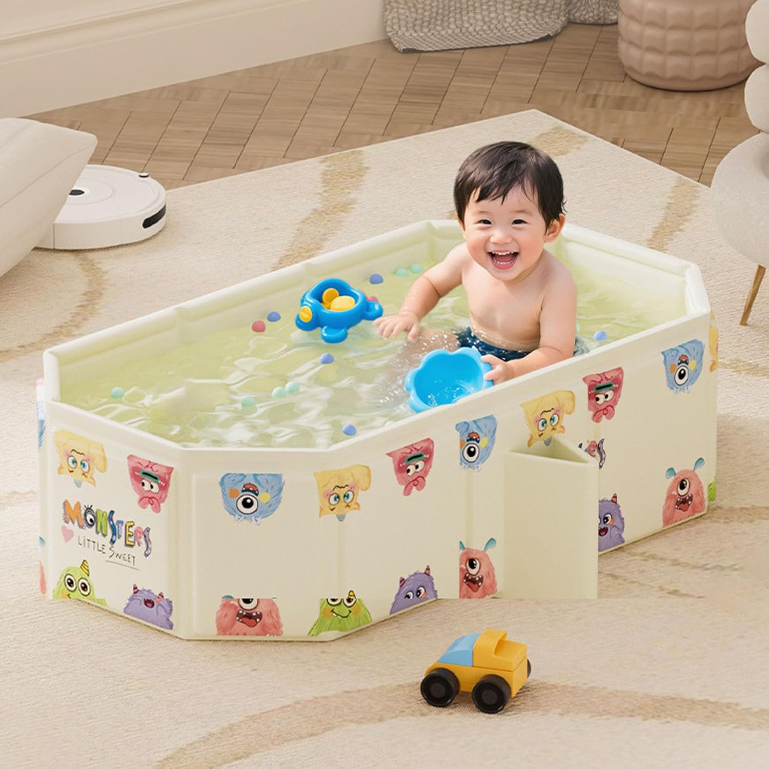 Multi-Use Foldable Bathtub for Newborns with Gentle Padding and Secure Anti-Slip Bottom for Home Portable Bath Tub for Infant
