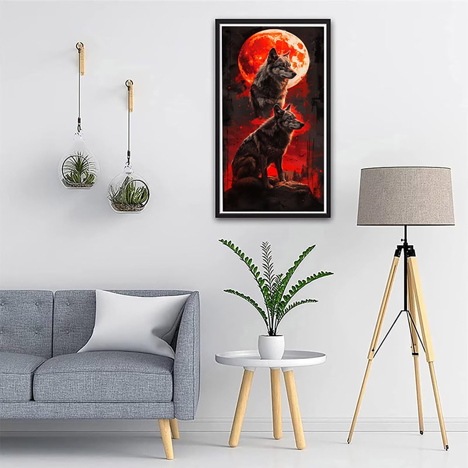 Dipingere con i Numeri Adulti Wolf, Dipingere con i Numeri Animale, Fai da te Paint by Numbers per Principianti, Hobby Creativi Adulti, Painting by Numbers per Decorazioni Casa Regalo 100x200cm L-2724