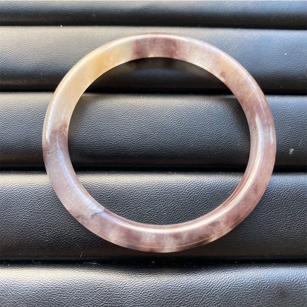 Bracciale Rigido da Donna in Giada Naturale, Bracciale Rigido in Seta Dorata, Viola, Ideale per Mamme e fidanzate, con Scatola portagioie, 54-63 mm, 54-55 mm (A 62)