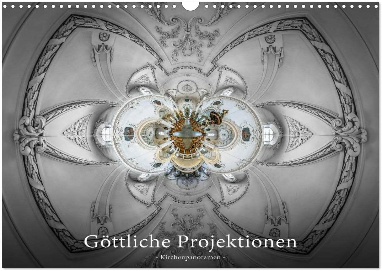 Divine projections - church panoramas, US-Version (Wall Calendar 2026 DIN A3 Landscape), CALVENDO 12 Month Wall Calendar