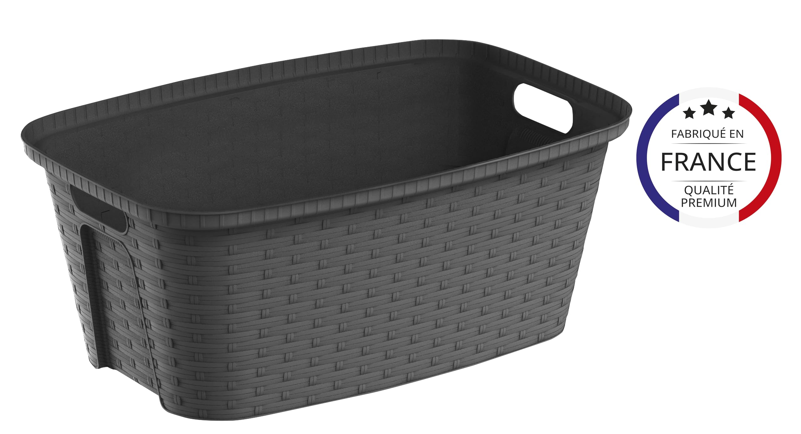 M Home By Mazzei Mondex Wäschekorb – Ergonomisch, Durchbrochen, 47 Liter, Grau, Mit Griff Aus Kunststoff