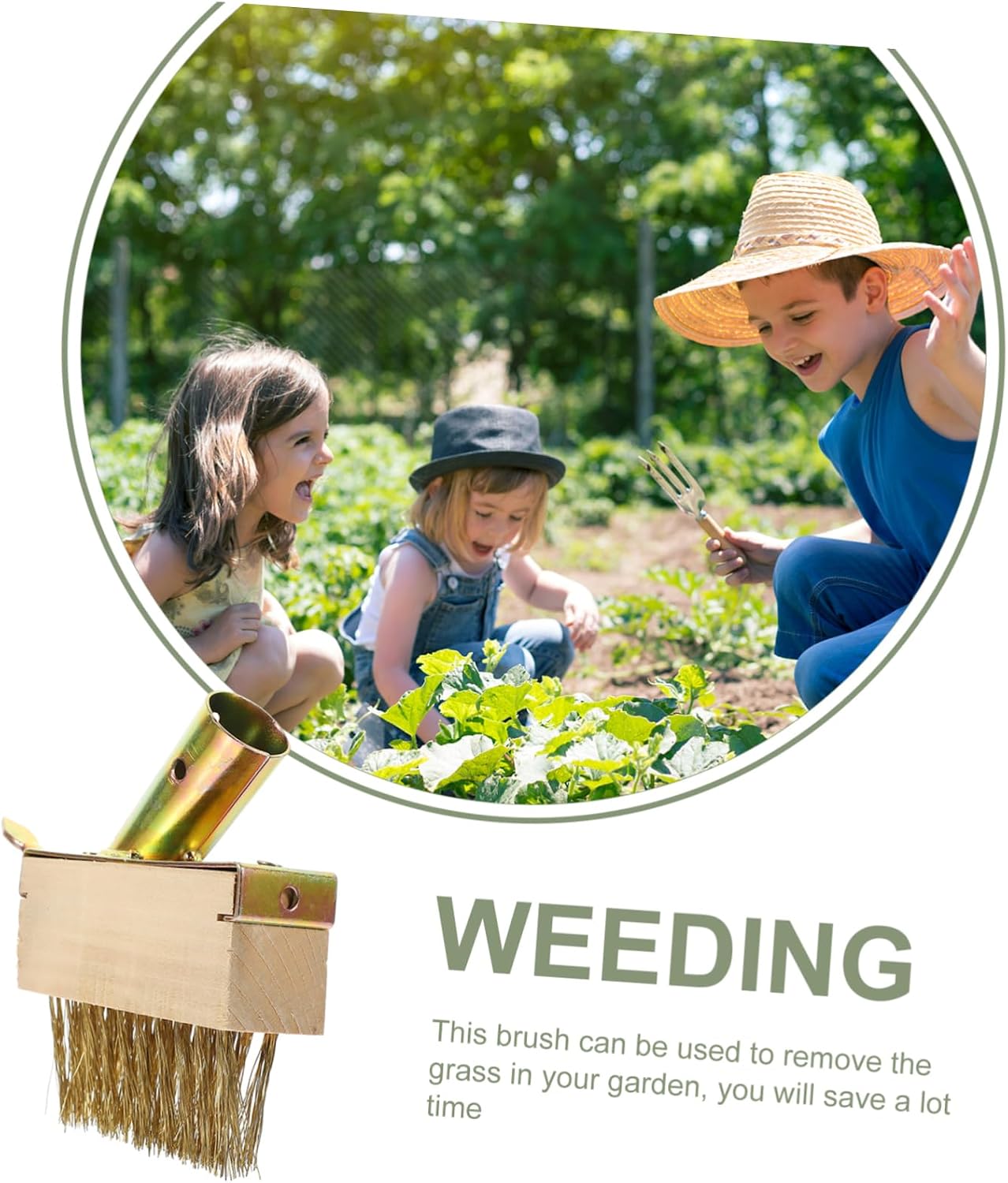 INOOMP 2pcs Weeding Floor Stitching Brush Handle Garden Tools Cracks Gardening Remover Brush Removing Steel Wire Weeding Brush Ground Crack Brush Wed Weeding Wire Broom Grass Lawns Wooden