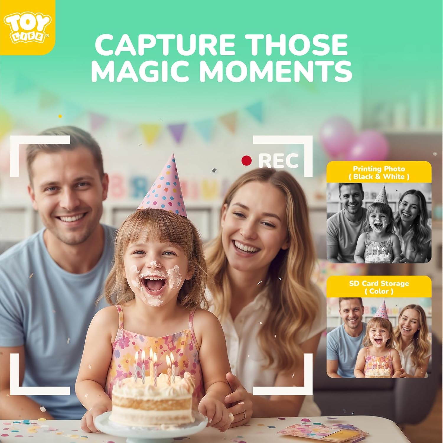 Instant Print Camera for Kids,2.4 Inch Screen Kids Instant Cameras, Christmas Birthday Gifts for Girls Age 3-12, Portable Toddler Toy for 3 4 5 6 7 8 9 10 Year Old Girls Boys Teal