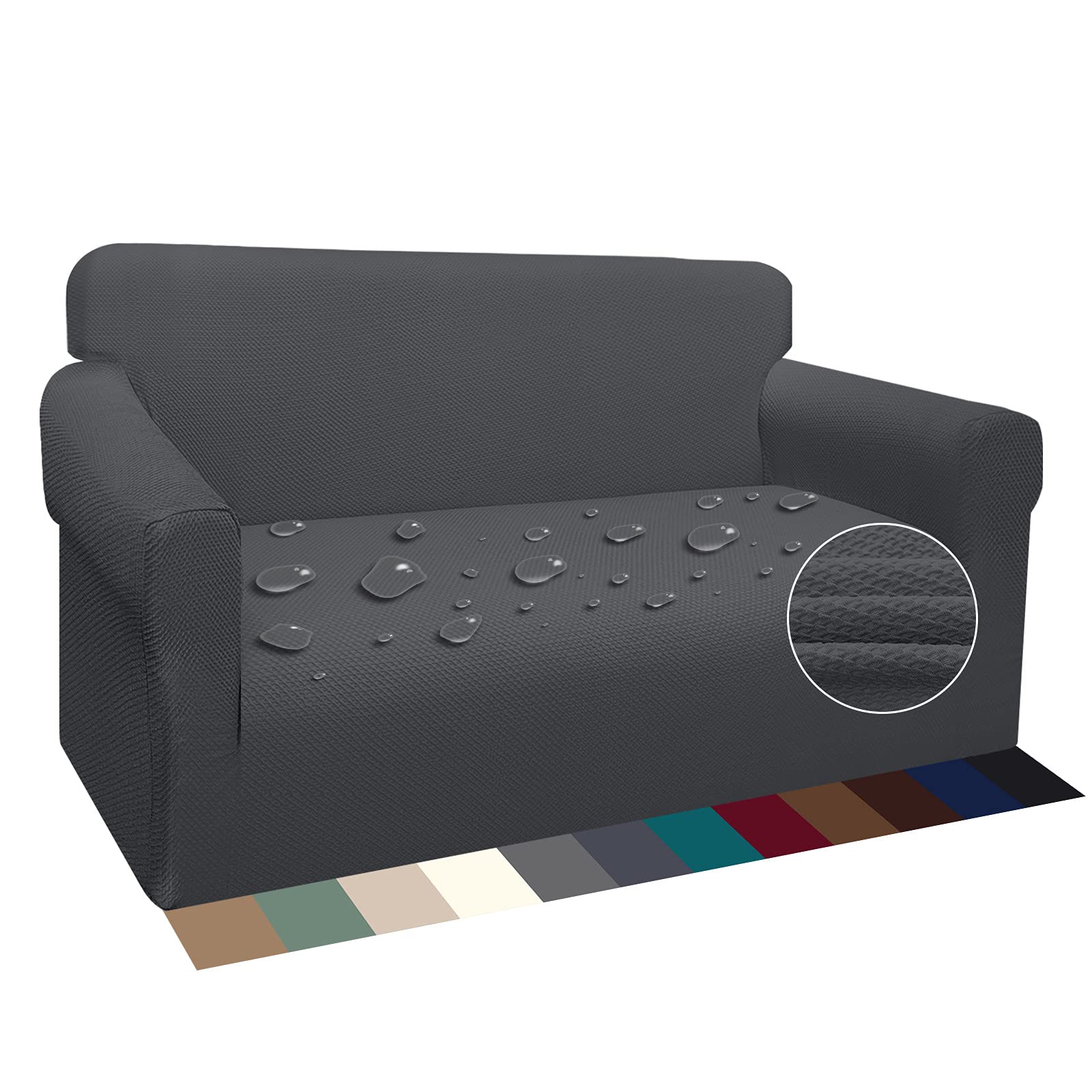 Funda de Sofá Súper Gruesa Fundas para Sofá Impermeables 2 Plazas Protector de Sofá Antideslizante(2 Plaza,Gris)
