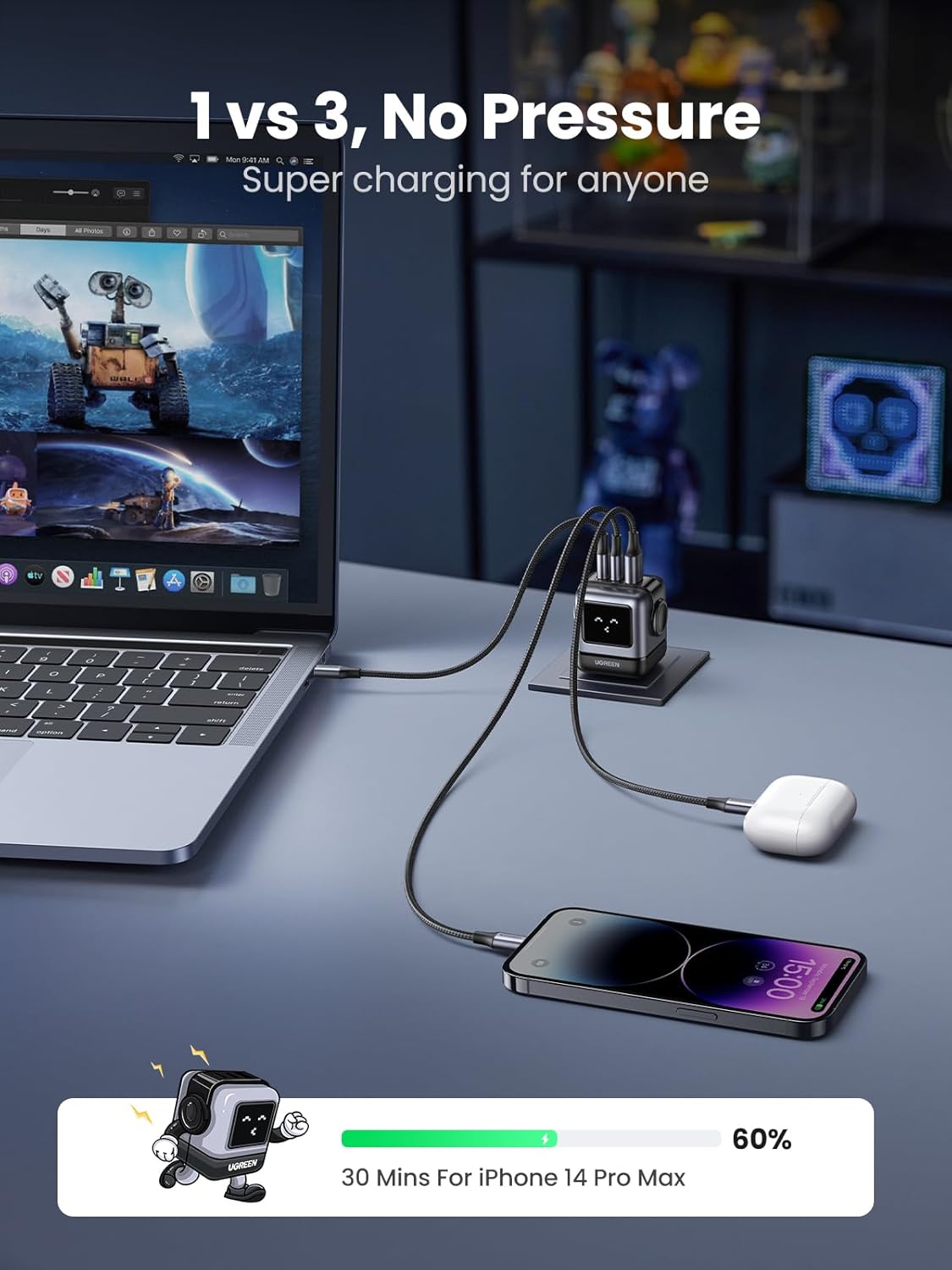 UGREEN Nexode 45W USB C Charger Bundle with 65W Robot GaN USB C Charger