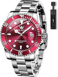 Luxury Watches for Men, Large Face Dress Mens Stainless Steel Watch, Classic Waterproof Quartz Watches for Men, Gold/Black/Blue/Green/White/Gray/Red Dial
