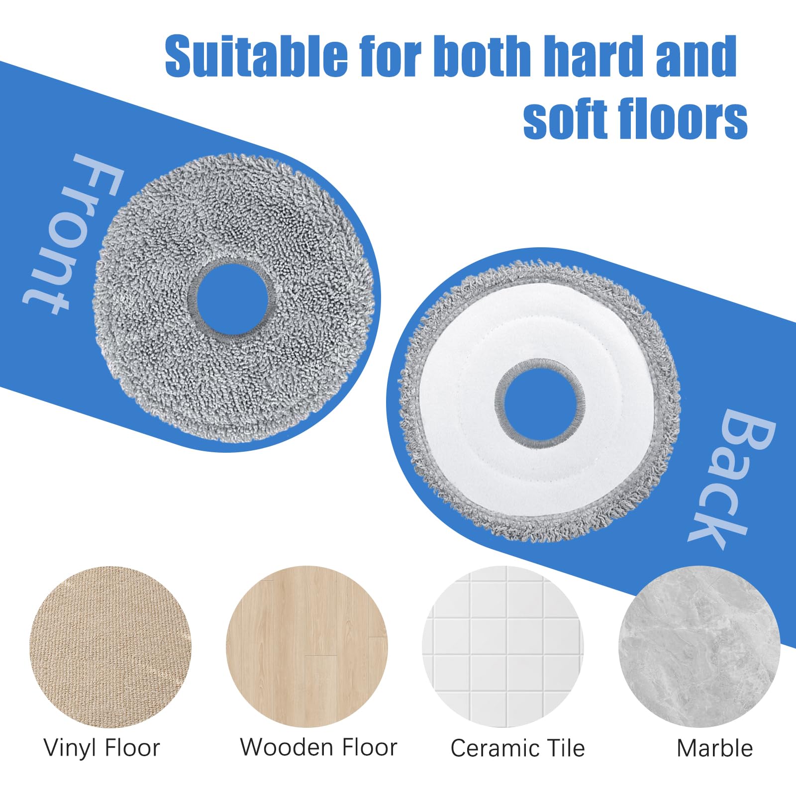 Lot De 4 Serpillières Microfibres - Compatibles Robots P10, P20, G20S ULTRA, G30 ULTRA - Lavables Et Réutilisables