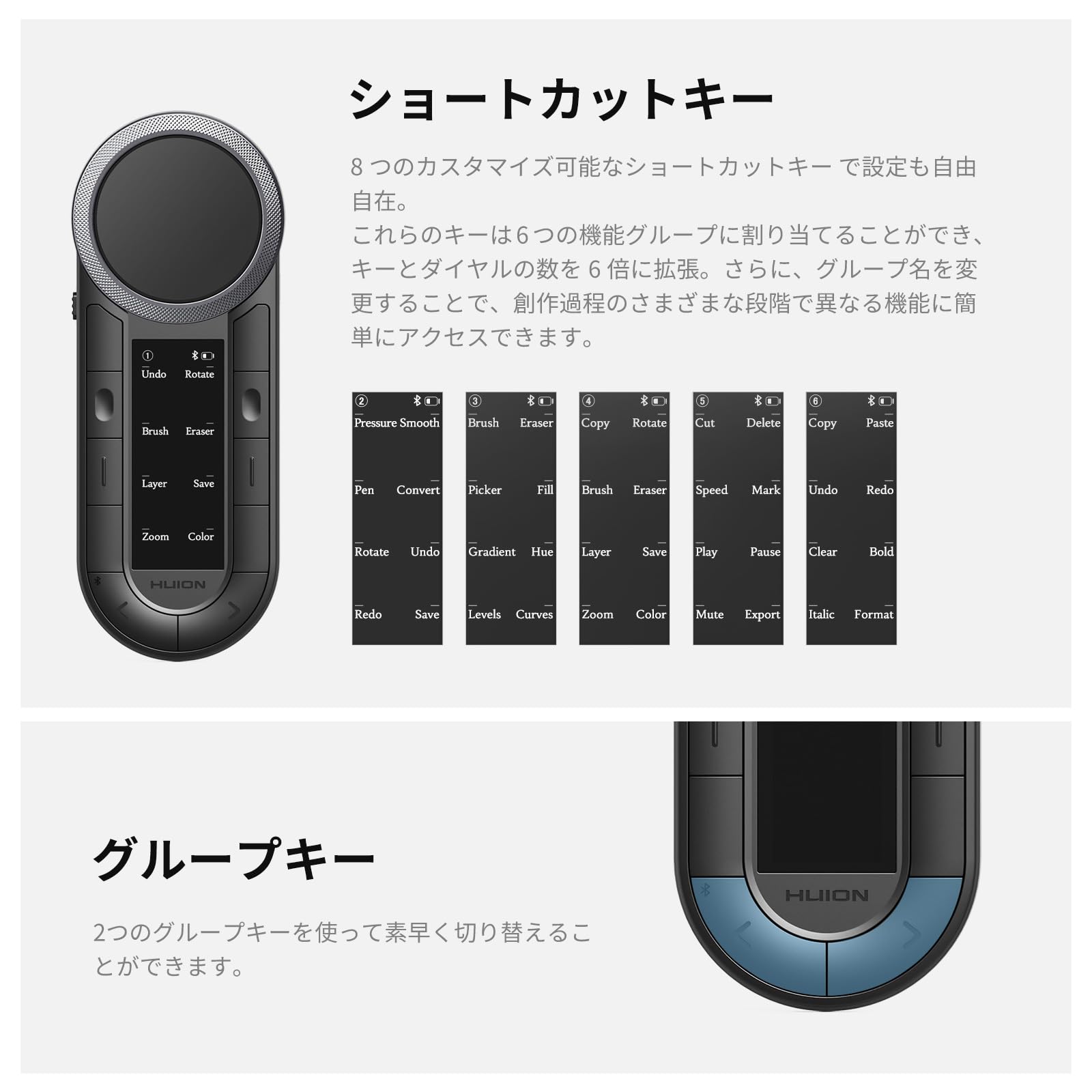 Amazon.co.jp: HUION KeydialRemote 左手デバイス 片手キーボード