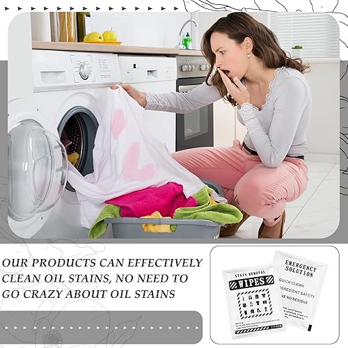 Miniatura 6 de 200 toallitas quitamanchas envueltas individuales, mini toallitas quitamanchas para ropa, tela para lavandería, alfombra para bebés, comedores de