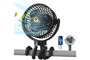 Portable Stroller Fan: USB Rechargeable, Long-Lasting 12000mAh Battery, for Stroller, Travel, and Personal Use
