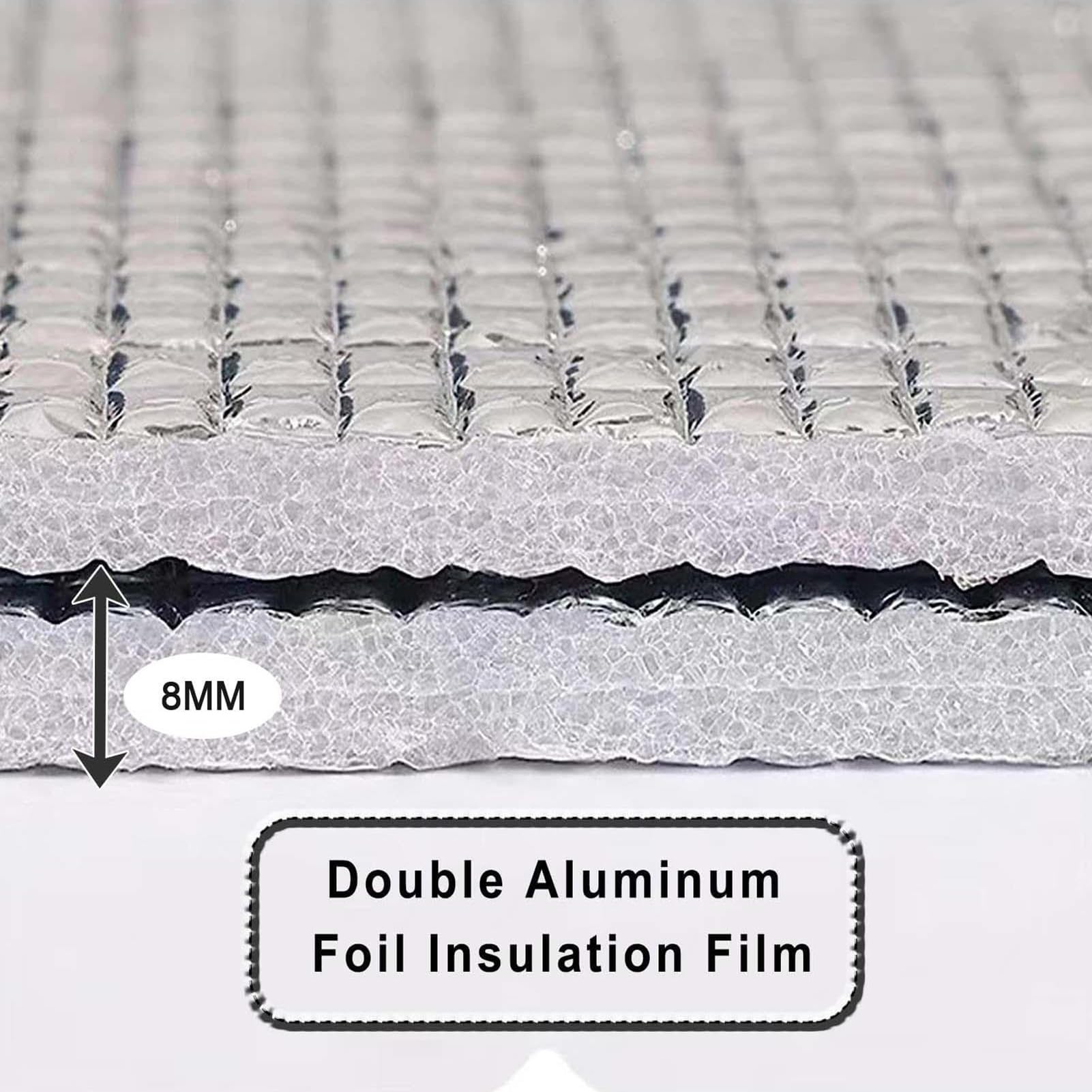 Folia przeciwsłoneczna Heat Control Shield z przyssawkami, folia okienna zaciemniająca i zapewniająca prywatność, aluminiowana folia izolacyjna, do sypialni i salonów)