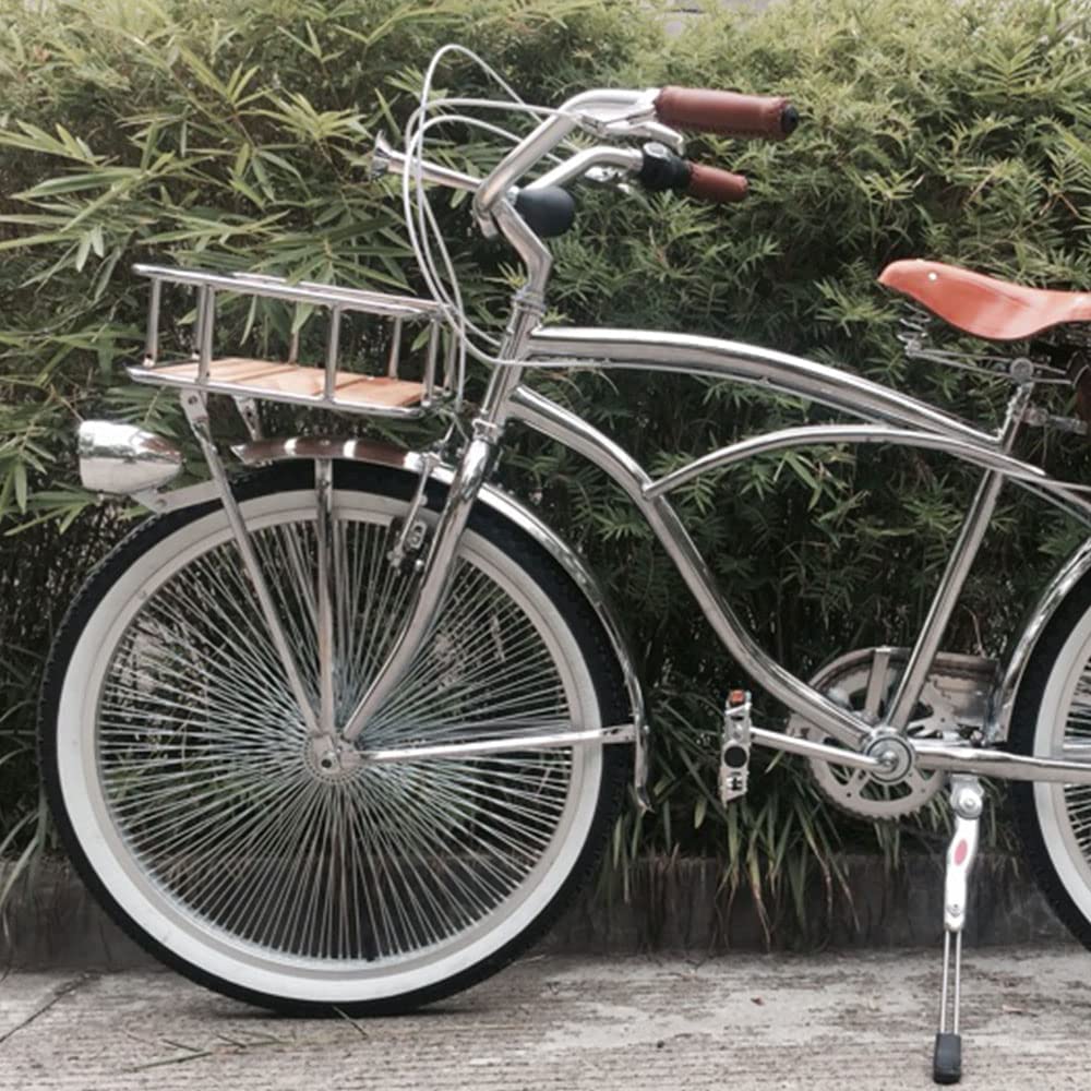 Tenthome Cestello VéLo Portapacchi Anteriore VéLo con Cestino Portabagagli Anteriore VéLo in Legno Portapacchi Anteriore Holland Road Bike