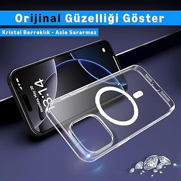 URUCHI Samsung S25 ULTRA MagSafe ile Uyumlu Sararmaz Kılıf - Şeffaf PC, Mıknatıslı, İnce, Darbeye Dayanıklı, Çizilmez, Hafif, Premium Koruma, Şeffaf Kapak, Mıknatıslı, S25 Ultra Koruyucu Kılıf
