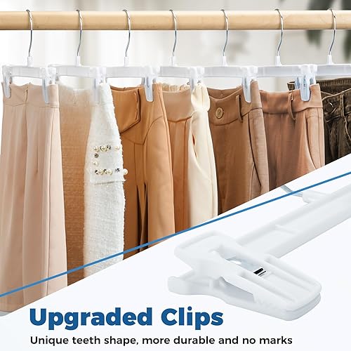 Miniatura 2 de Perchas para falda Smartor Perchero para pantalones con clips Disponible en paquetes de 10, 30, 60 Ahorro de espacio Duraderas Clips