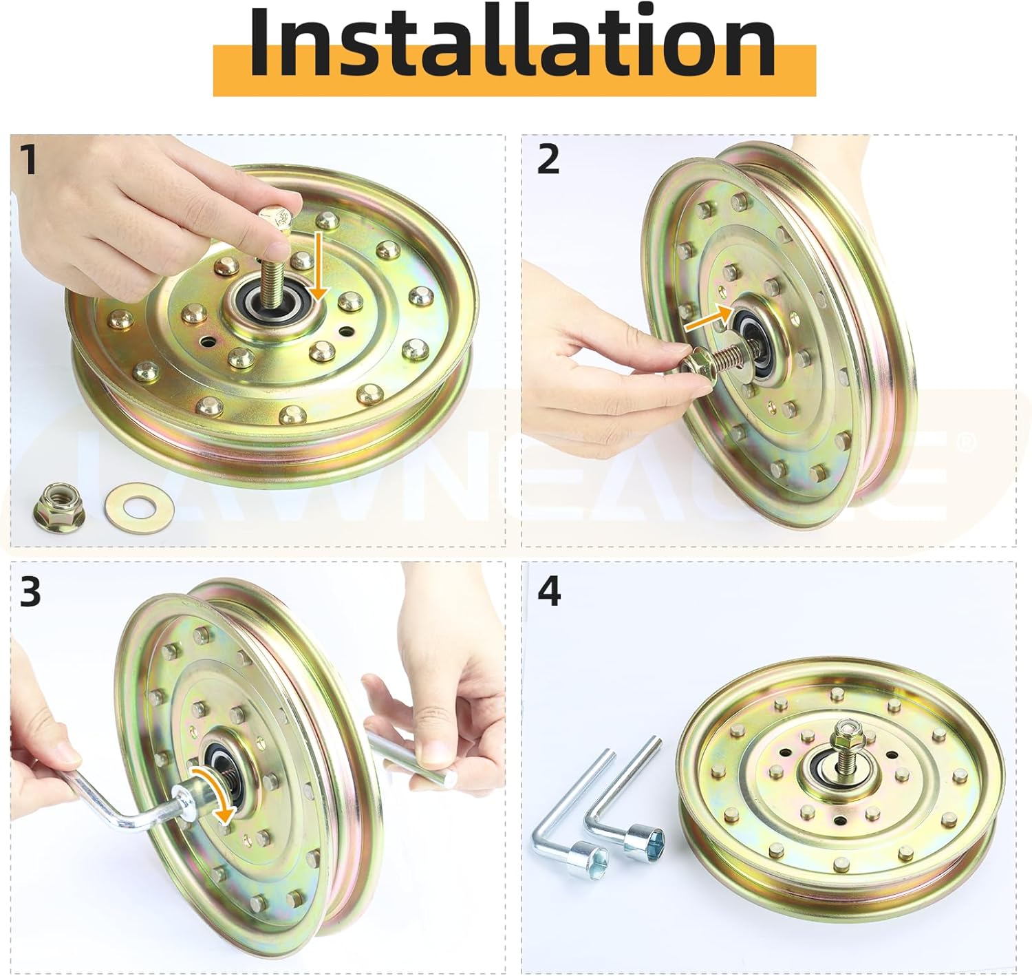 3 Pack 1-633109 Idler Pulley Replaces eXmark 1-633109 Idler Pulley Toro 1-633109 Pulley eXmark 126-7685 Idler Pulley eXmark 116-4667 Toro 132-9424 Flat Idler Pulley for eXmark Lazer Z Mowers