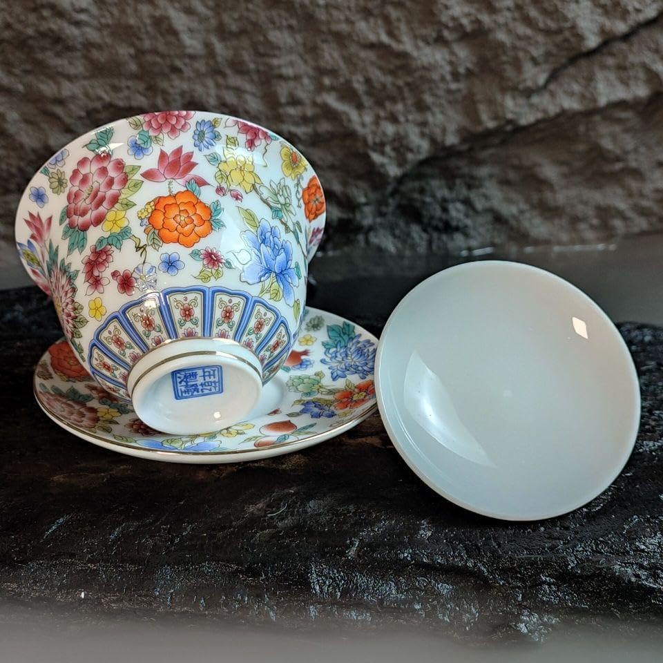中国茶器 【石】 景徳镇 蓋付き茶器 飲茶食器 🍀 煎茶具