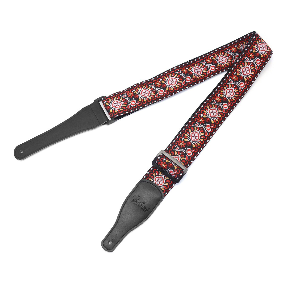 bestsounds Leder verstellbarer Gitarrengurt – Jacquard Gewebe Gitarrengurt für elektrische und akustische Gitarren HJGS-0D