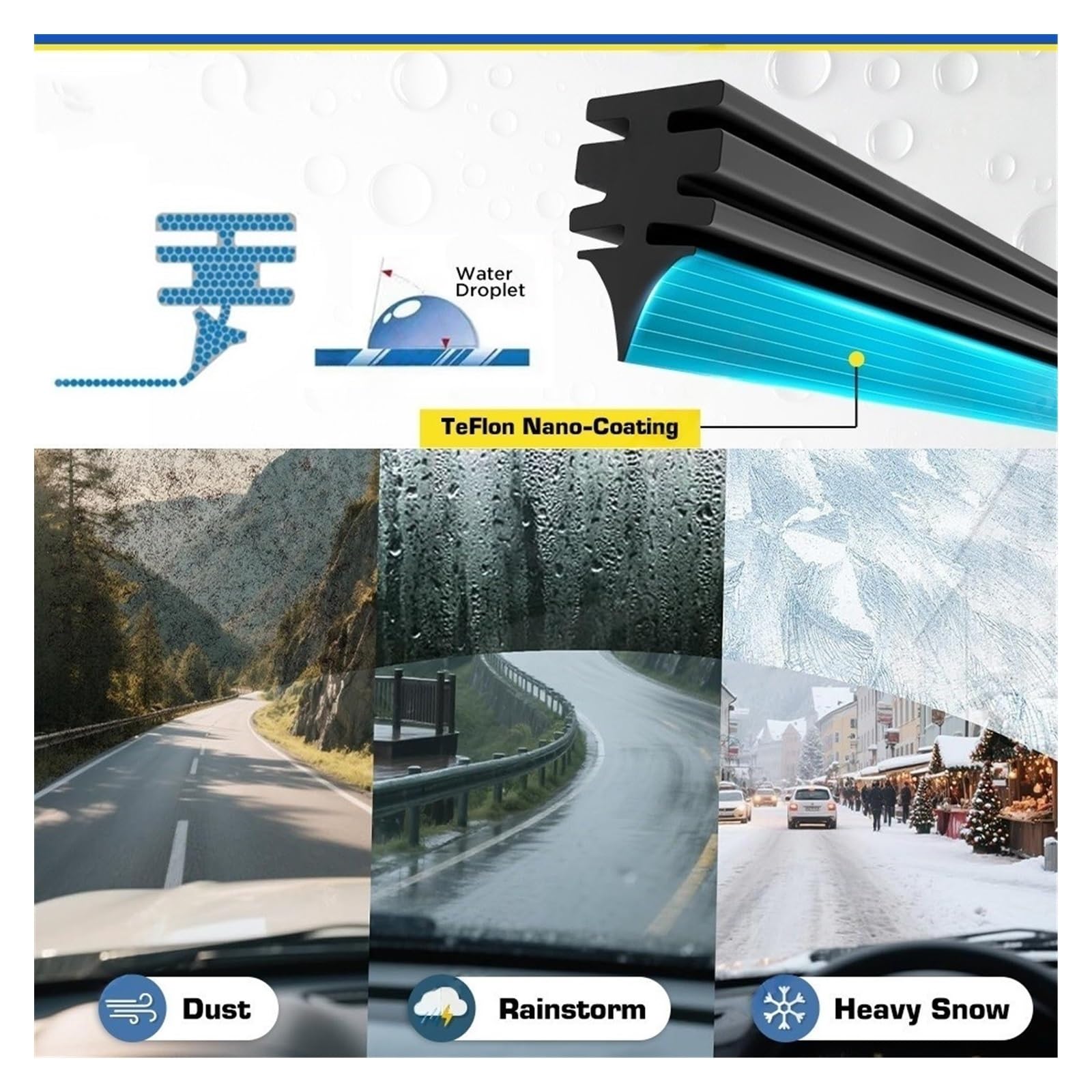 Tergicristalli Set di Spazzole Tergicristallo Anteriori in Gomma Siliconica per Te&SLA Model Y 2020-2023 Spazzola per Parabrezza E Parabrezza Tergicristallos
