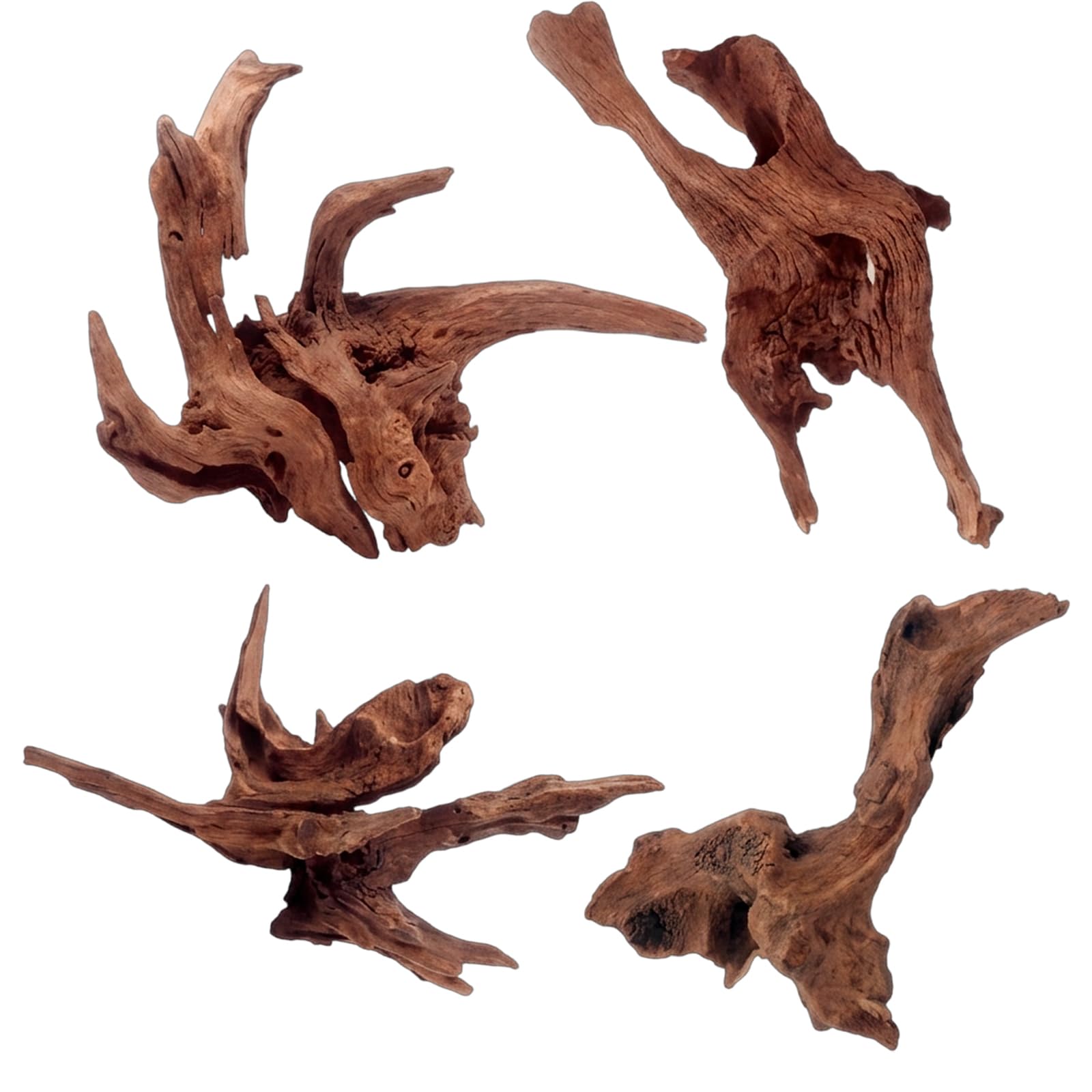 4 Pièces Bois Flotté pour Aquarium, Racine Aquarium Naturelle, Décoration Aquarium pour Paysage Aquatique, Branches Décoratives pour Terrarium et Décoration Intérieure(5-10CM, 10-15CM)