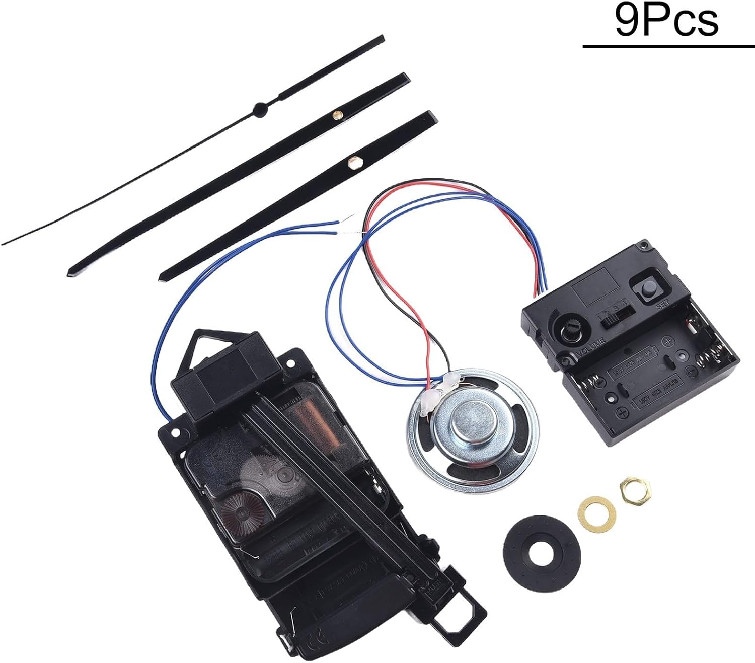 Quartz Pendulum Clock Movement with Music Chime Box, Hourly Melody, DIY Replacement Kit Bedroom & Living Clock Repair – Black, 17mm Shaft, PP Material