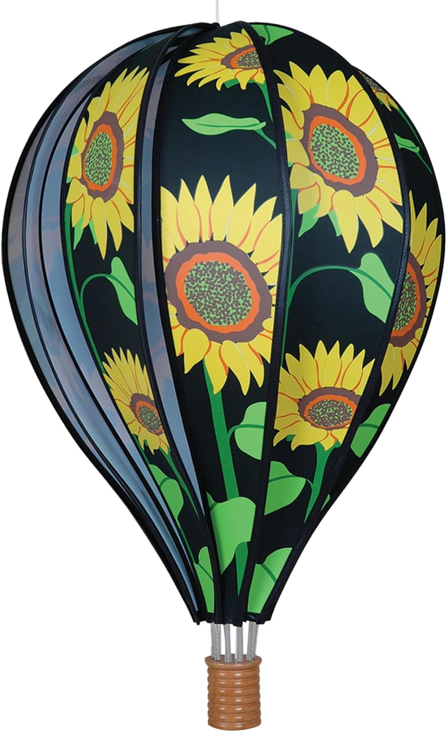 Premier Kites Hot Air Balloon Hanging Garden Spinner 22" - Vibrant Sunflower Design, Weather-Resistant Outdoor Decor, Durable & Lightweight for Patios, Yards, and Gardens - Eye-Catching Wind Spinner