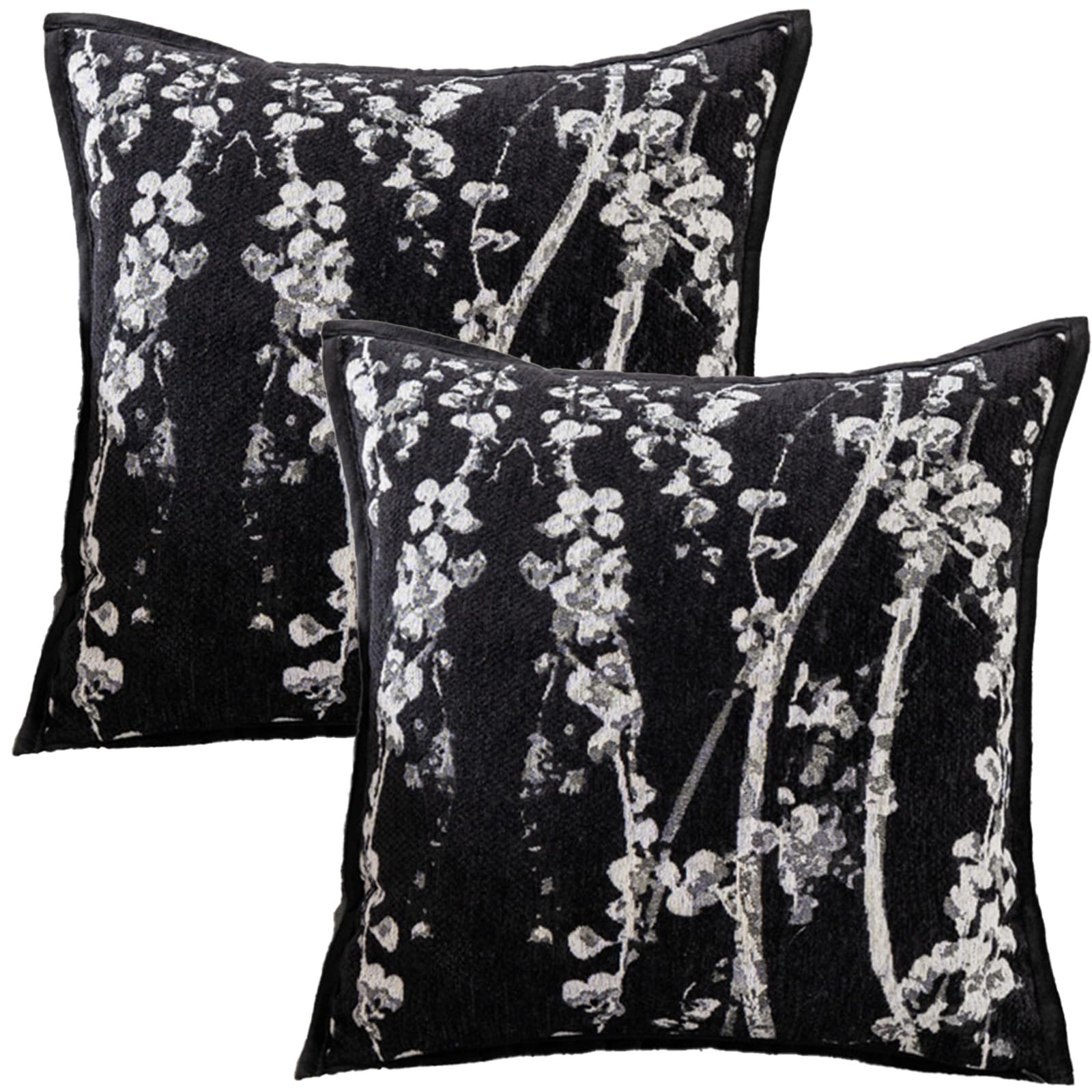 Traziewell Cushion Covers 45cm x 45cm Set of 2, Chenille Decorative Pillow Cases for Couch, Sofa, Bedroom, Living Room, Farmhouse & Mid-Century Modern Home DΓ©cor 466