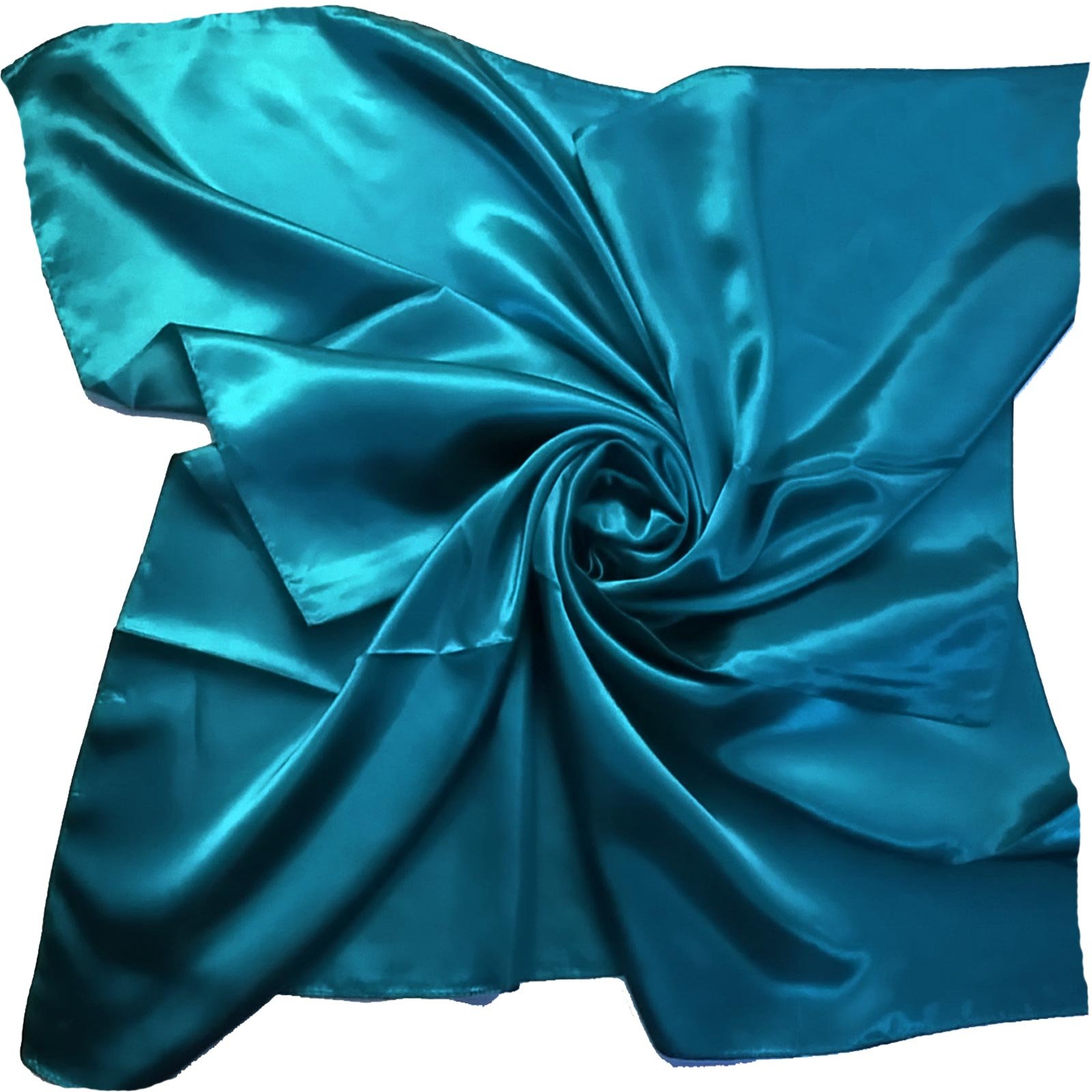 Mirror Fashion Unisex Turquoise Square Plain Satin Like Feel Silk Scarf Lovely Colours (Turquoise)