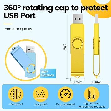 Kepmem 10-Pack 16GB USB 2.0 Flash Drives Bulk Memory Stick Swivel