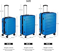 Vista 4 de Tienda Basics Equipaje de maleta expandible con ruedas rígidas Azul Patchwork Spinner