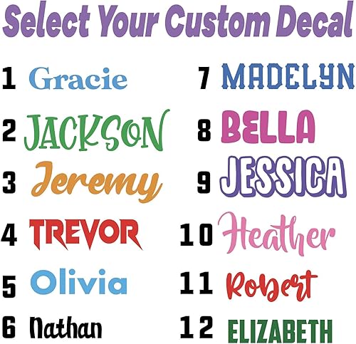 Calcomanía personalizada con fuente, compatible con vasos, portátiles, teléfonos, caravanas, barcos, contenedores y vehículos (colores brillantes