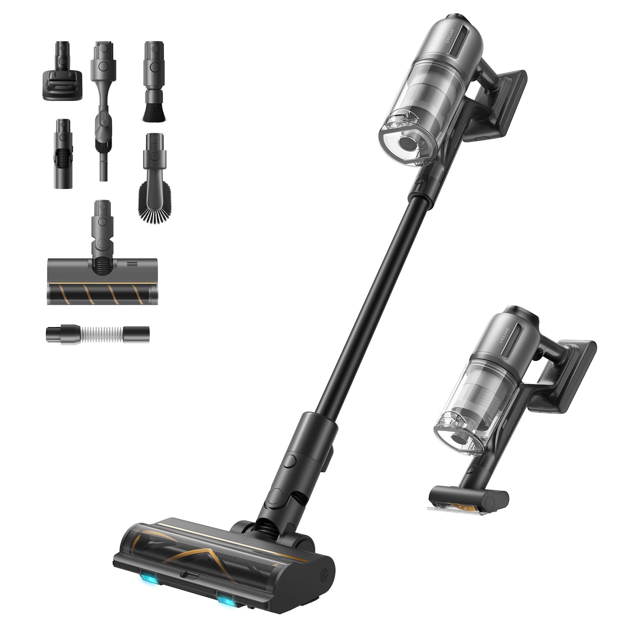 DREAME Z30 Aspiradora sin Cable, 28000 PA/310 AW Aspiradora con Motor de Alta Velocidad, Máximo 90 Min, Filtro Hepa H14, Revelación de Polvo, Detección de Suciedad, Ajuste Automático de Succión