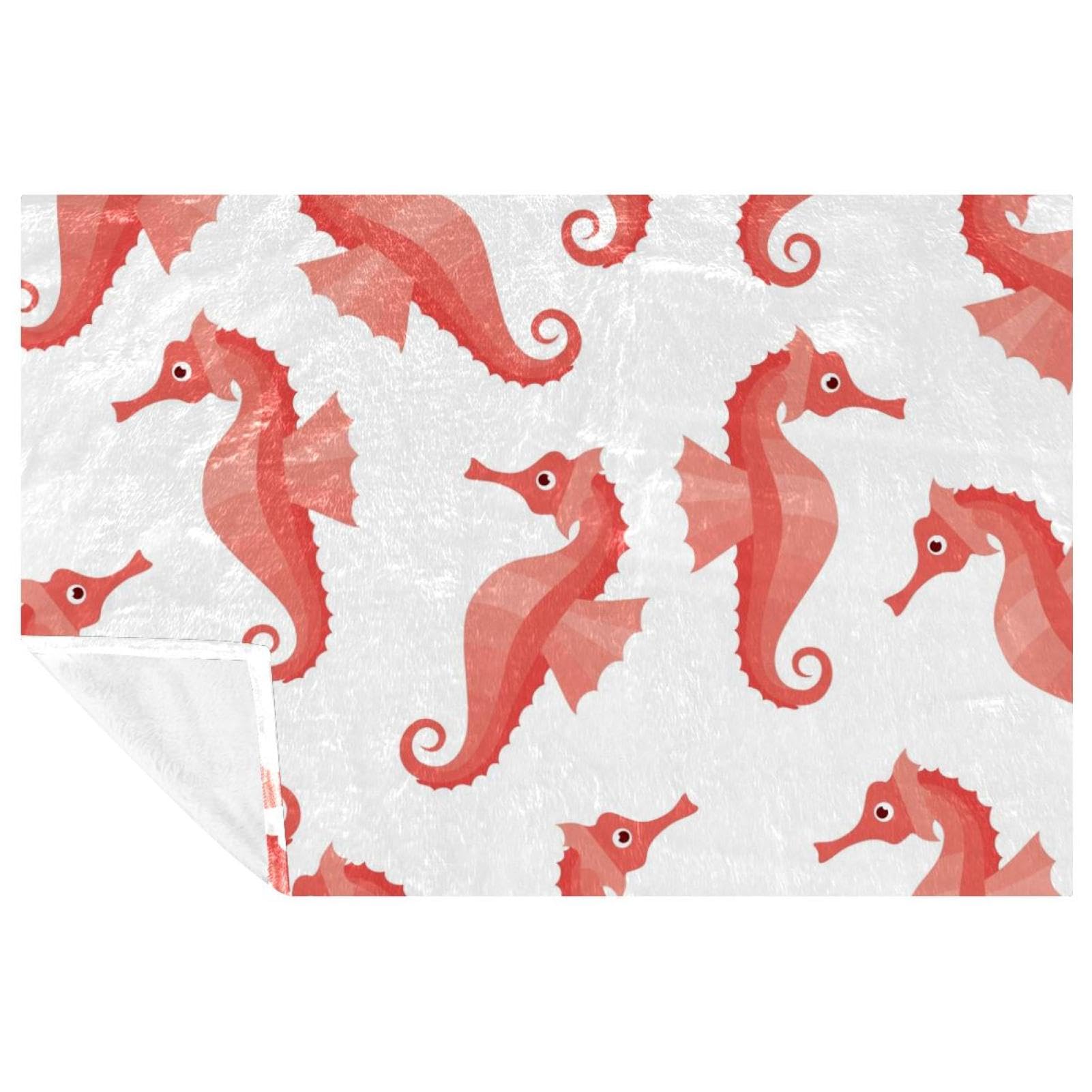 Couverture douce chaude hippocampe lit canapé camping plage