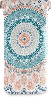 susiyo Vintage Mandala Floral Glasses Case Portable Microfiber PU Leather Soft Sunglasses Bag Eyeglasses Pouch Holder Squeeze Top for Women Men