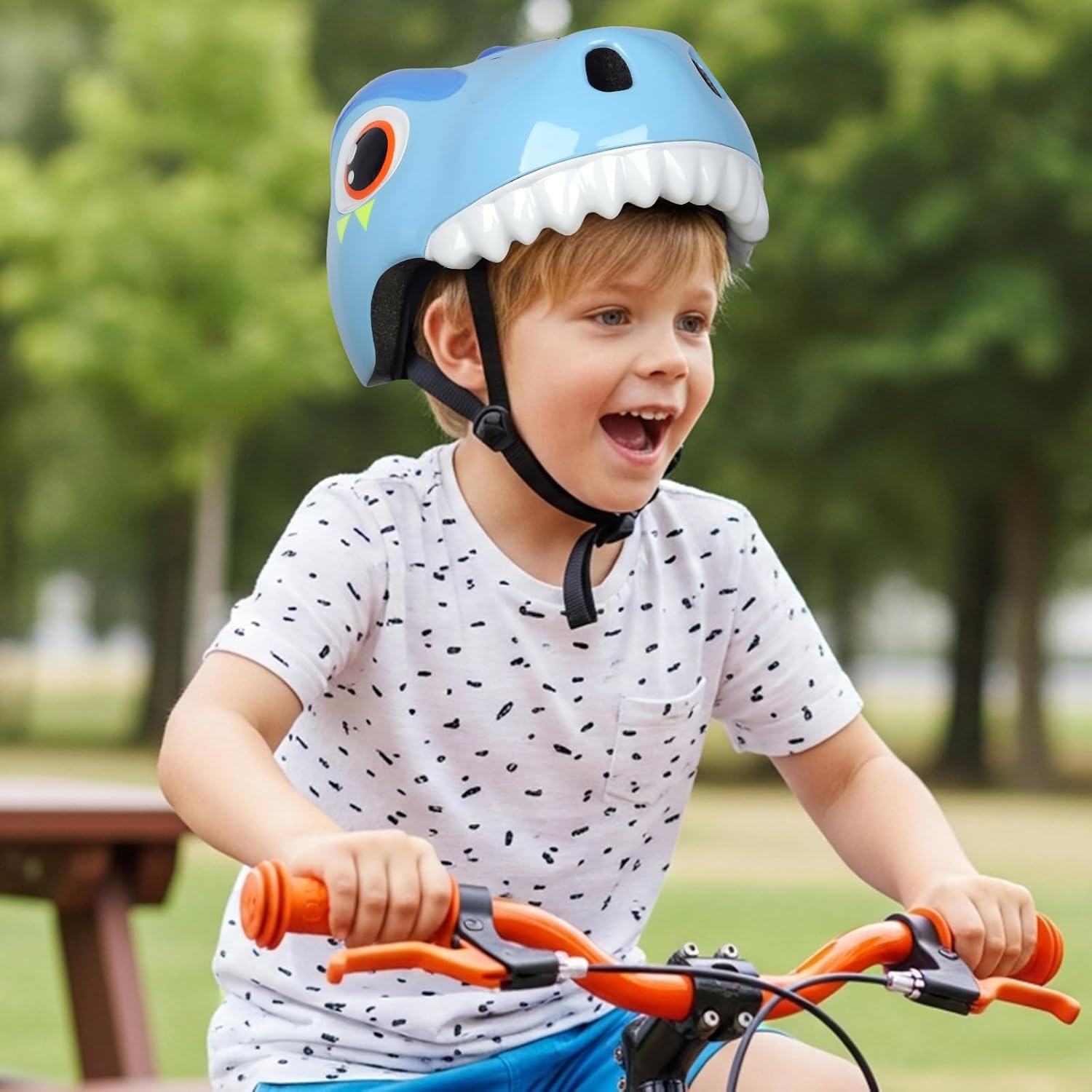 Dinosaur Bike Helmet for 1-3-5-8 Toddler Baby Kids, Lightweight Bicycle Helmet for Cycling Skateboard Roller Skate & Multi-Sports,2 Sizes for Boys and Girls