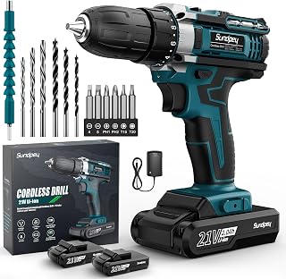 Sundpey Cordless Drill Set 21V - Power Drill Driver - Electric Screwdriver with 2 Batteries 2.0Ah & LED Light & Spirit Lev... Price In India