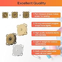 Vista 3 de 30 juegos de broches magnéticos, broches magnéticos para bolsos con accesorios de costura, cierres magnéticos para coser manualidades, bolsos, ropa