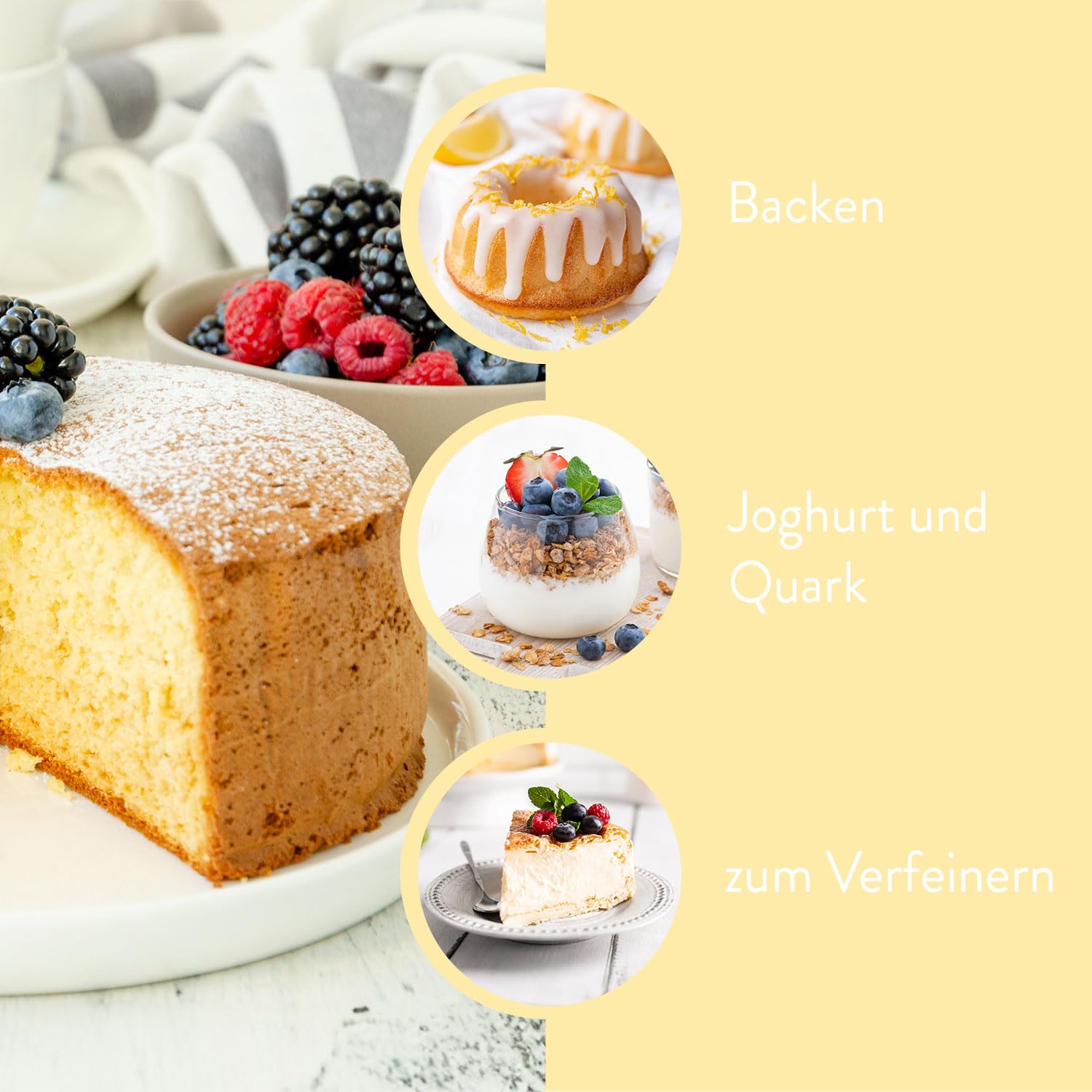 borchers Vanillin Birkenzucker Xylit | 300g Beutel | Zuckerfreie Alternative | Ca. 40% weniger Kalorien | 3x300g Beutel