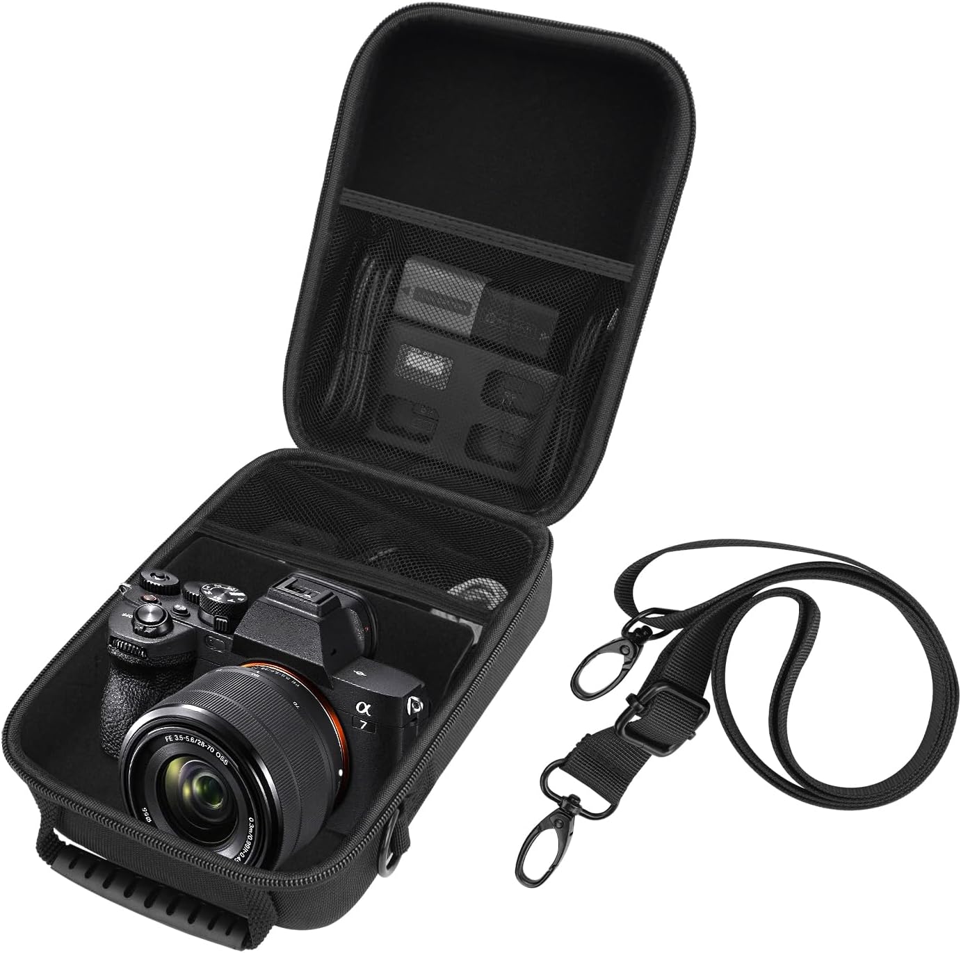 Hard Travel Carrying Case Compatible with Sony Alpha 7 II III IV/a7 ILCE7M3 Full-Frame/6100/6400 Mirrorless Camera and Cable, Charger, Battery, SD Card and Other Accessories, Black (Case Only) - Image 2