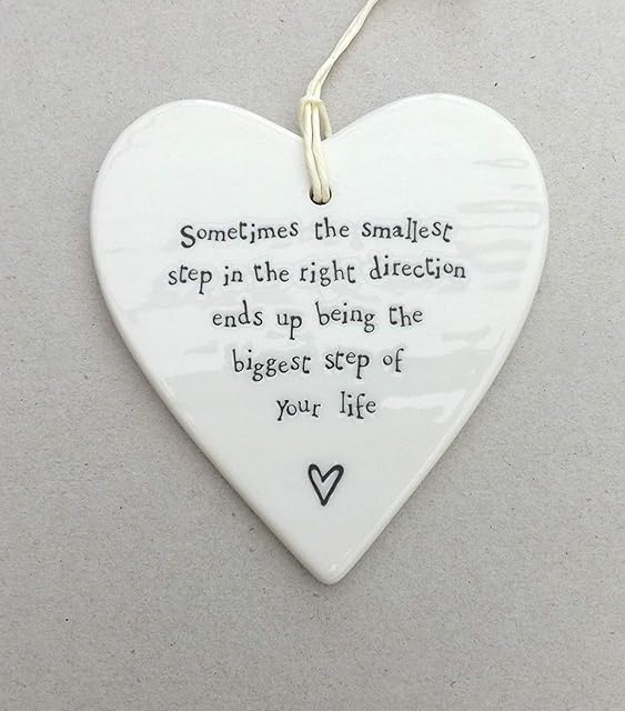 East of India Porcelain Heart - Sometimes the smallest step....