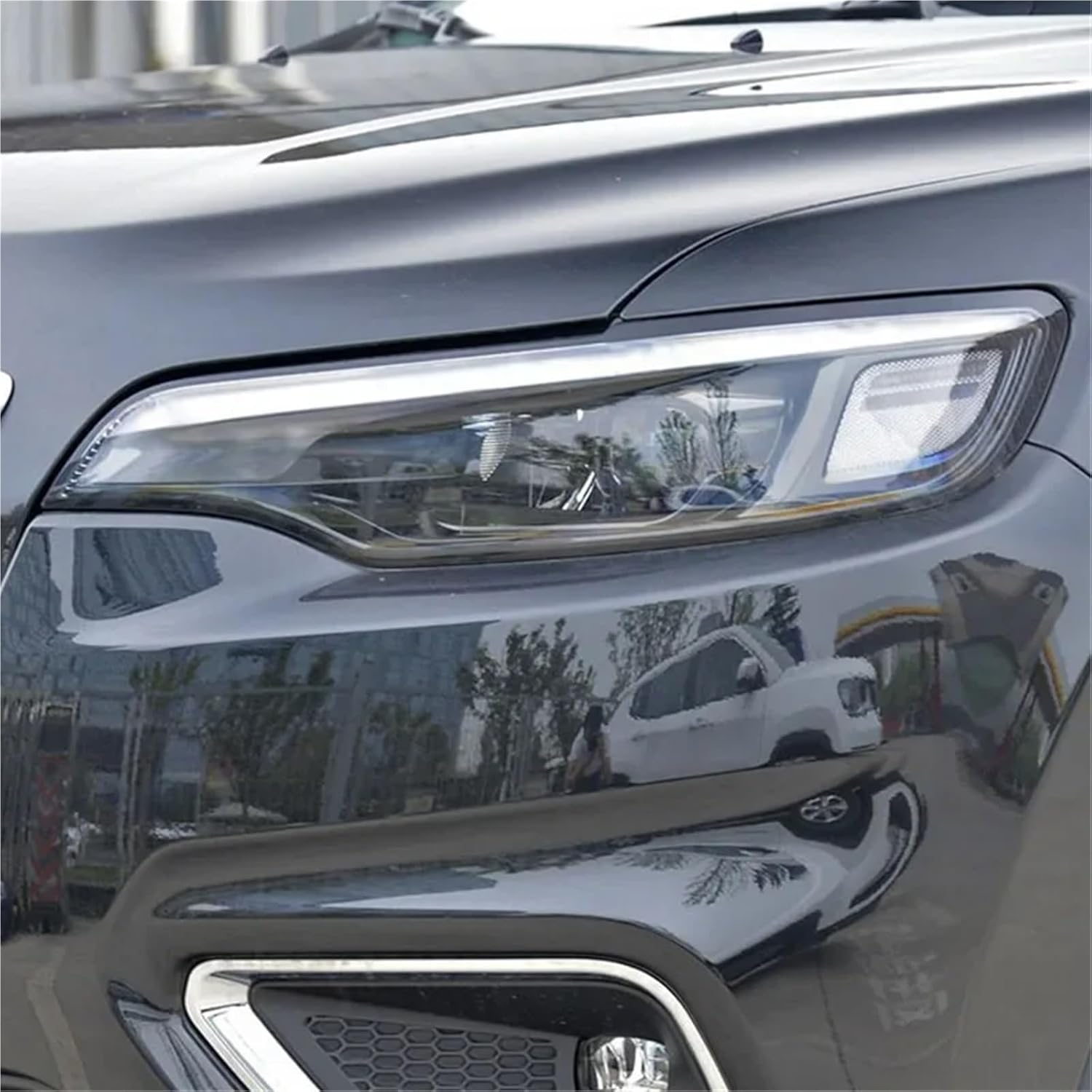 Headlight Cover Compatible for Jeep for Cherokee 2019 2020 2021 Plastic Headlamp Lens(Left) (Right)