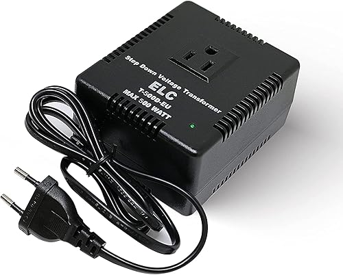 ELC Convertidor de voltaje de 500 vatios  descendente  Convertidor de energía de viaje de 220 V a 110 V240 V a 120 V  para alisador de pelo, secador