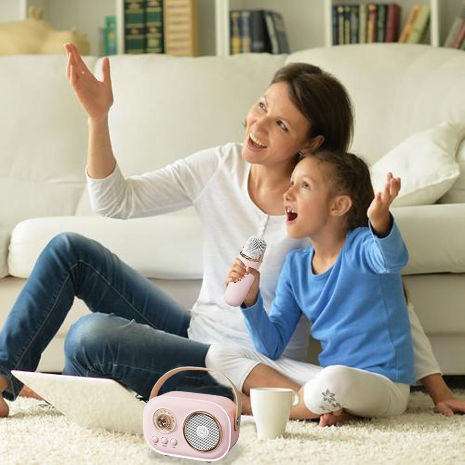 Kit de Altavoces inalámbricos para Karaoke, para niños pequeños, con Cable | de carga, altavoz de entretenimiento en casa para mujeres