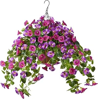 Homsunny Homsunny Hanging Artificial Flowers with Basket