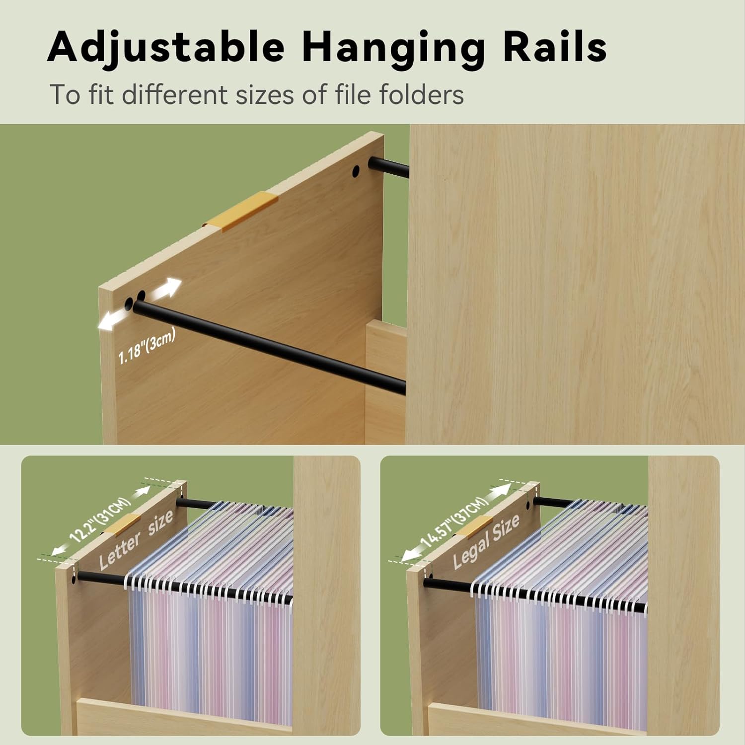 Fluted Executive Desk with File Drawers, 63" Fluted Home Office Desk with Lift Top, Gaming Desk, Charging Station, Sensor Lights, Wood Computer Table with Monitor Stand