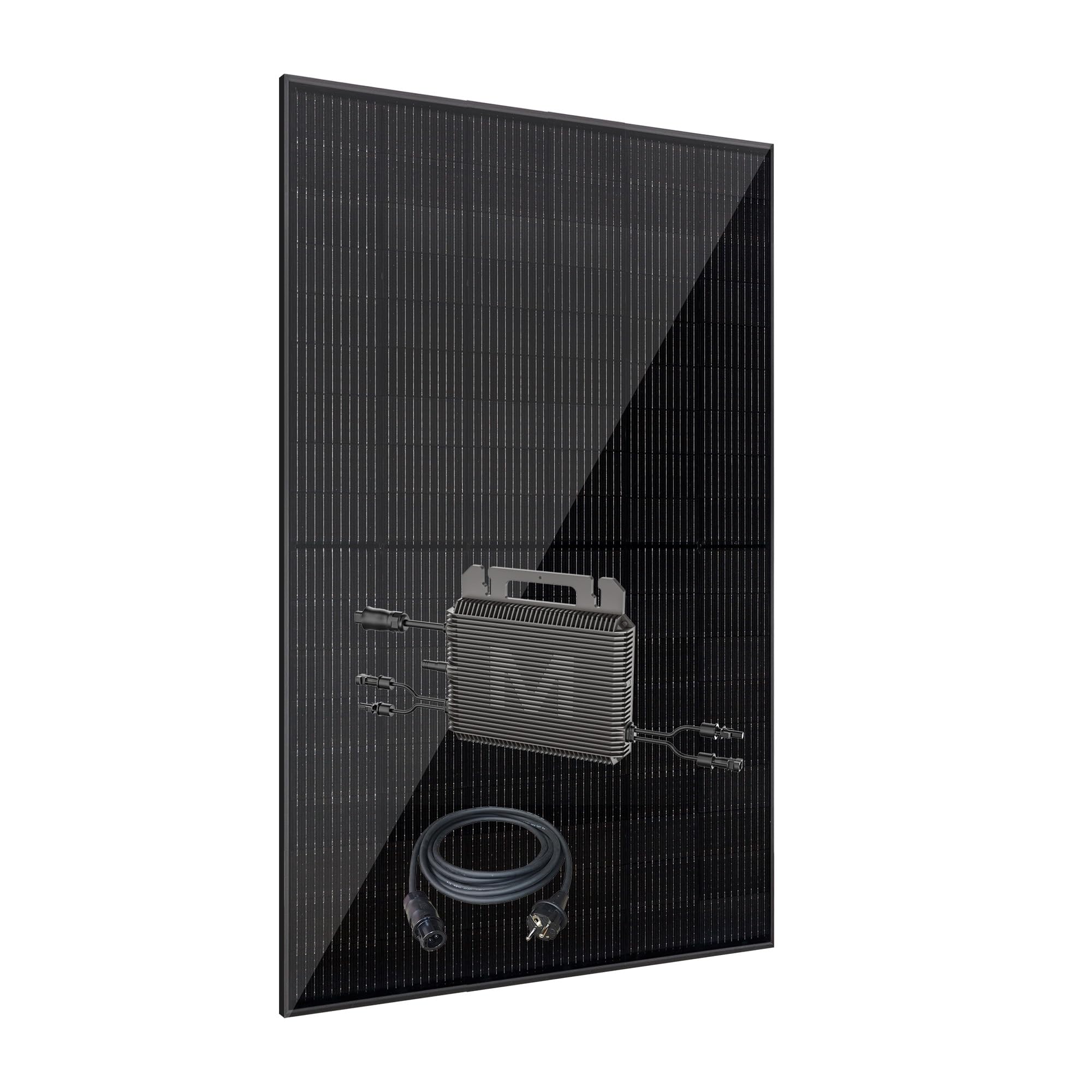 VALE Balkonkraftwerk Bifazial 450 Wp Full Black - Marstek-M2-800 Wechselrichter - Solaranlage - Hochwertiges Solarpanel Set - 3m AC-Kabel