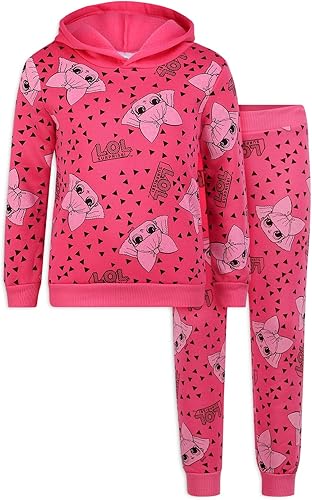 L.O.L. Surprise! Diva Girls 2 Piece Pullover Hoodie and Pant Sets for Little and Big Kids Pink
