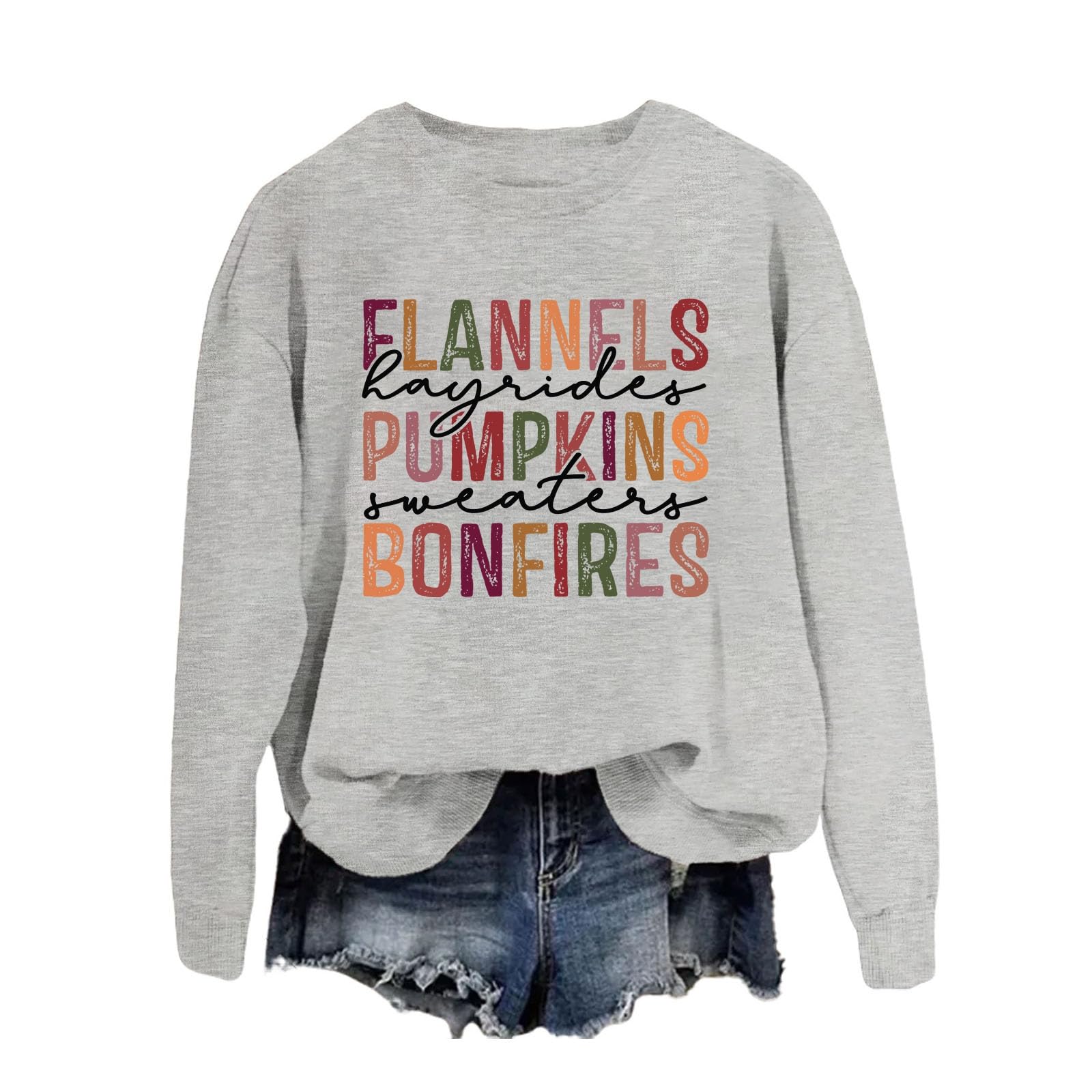 JINTING Thanksgiving Sweatshirt for Women Turkey Graphic Sweater Causal Holiday Top