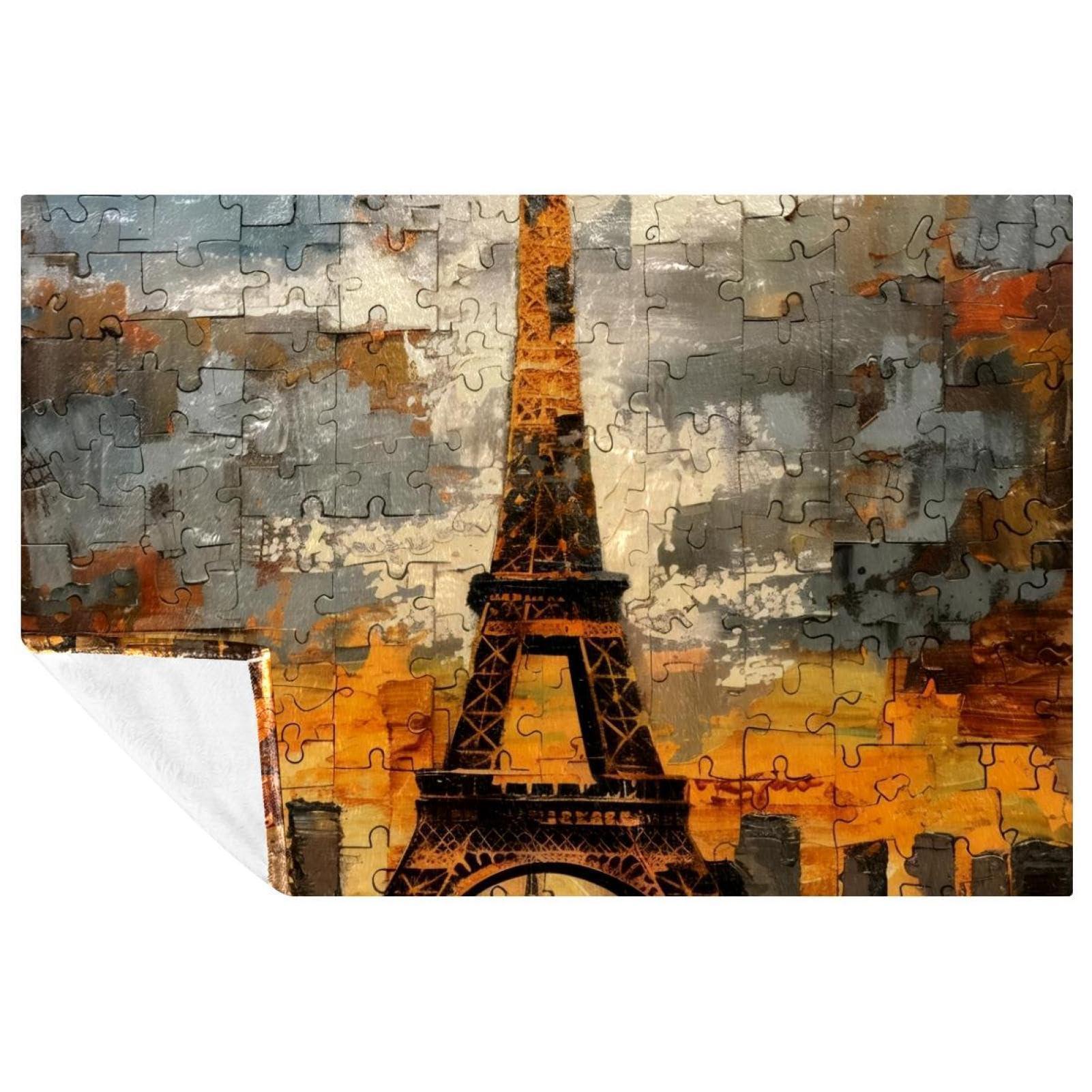 Couverture douce Rusti Tour Eiffel 150x100 cm pour lit
