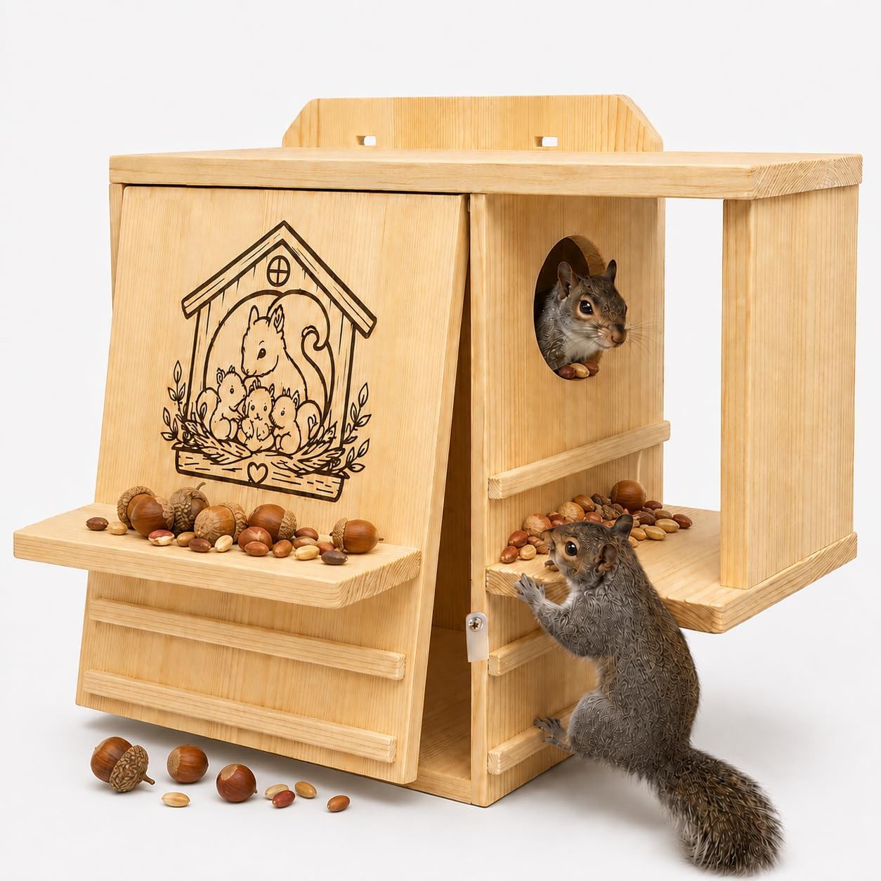 Extra Large Outdoor Squirrel House, Easy-to-Assemble, Predator Guard