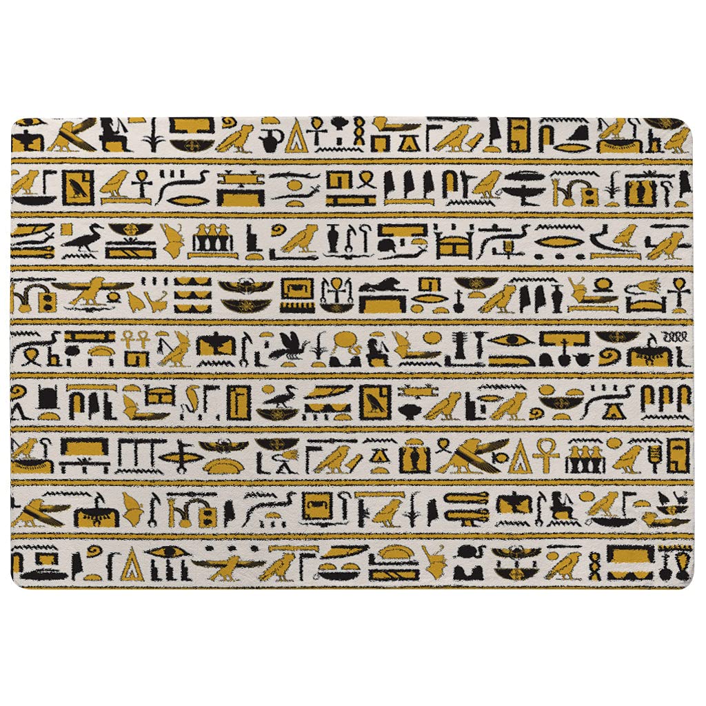 Tapis de prestige hiéroglyphes d'Égypte antique 80 x 150 cm aux finitions soignées
